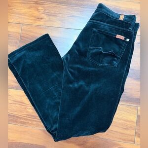 7 For All Mankind Black Velvet low rise  Flare Jeans